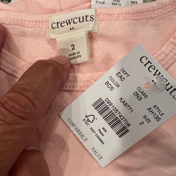 NWT J. Crew Girls' Pink Heart & Bicycle Graphic Cotton Tee - Picture 6 of 8